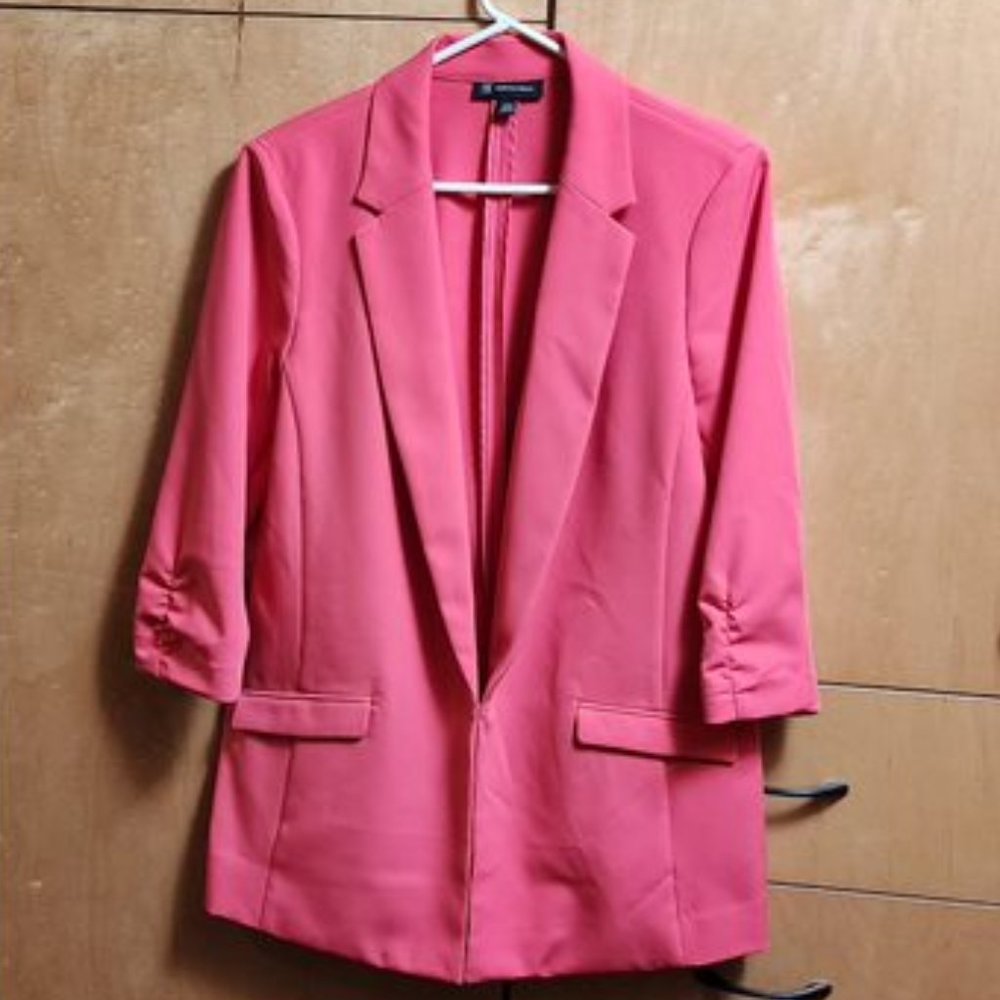 Women's Peach Ruched-sleeve Blazer